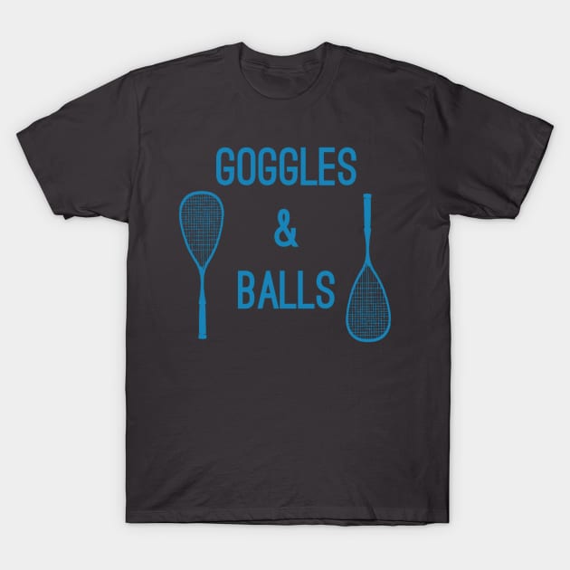 Squash goggles and balls blue T-Shirt by Sloop